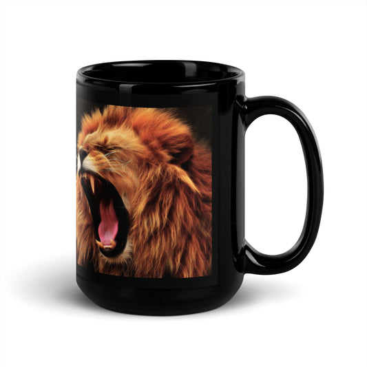 Mug Ceramic 15 oz Lion Black :Do Not Be Afraid