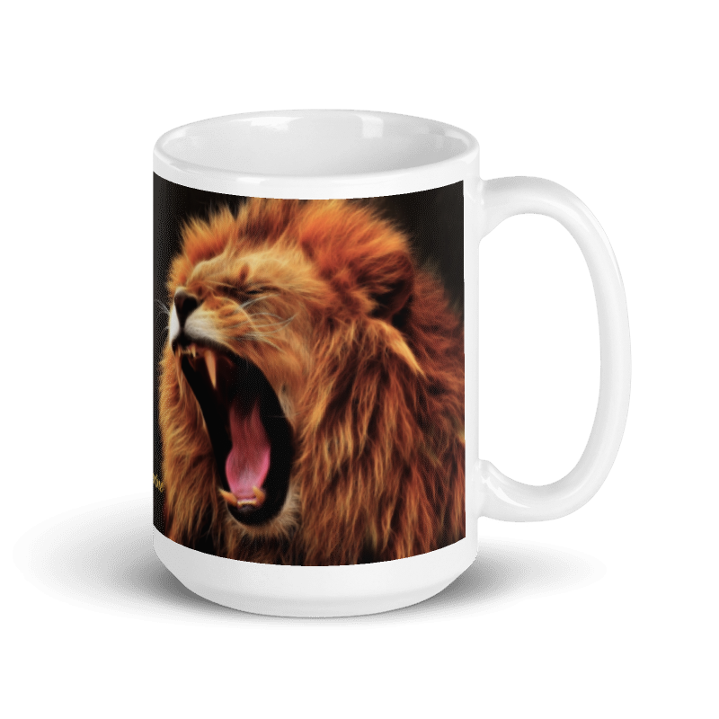 Mug Ceramic 15 oz Lion White:  Do Not Be Afraid