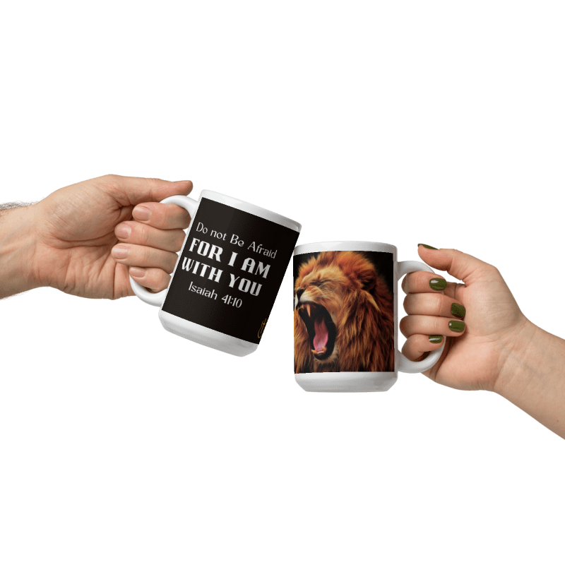 Mug Ceramic 15 oz Lion White:  Do Not Be Afraid
