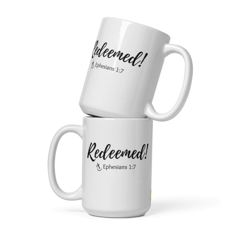 Mug Ceramic 15 oz Faith Words: REDEEMED