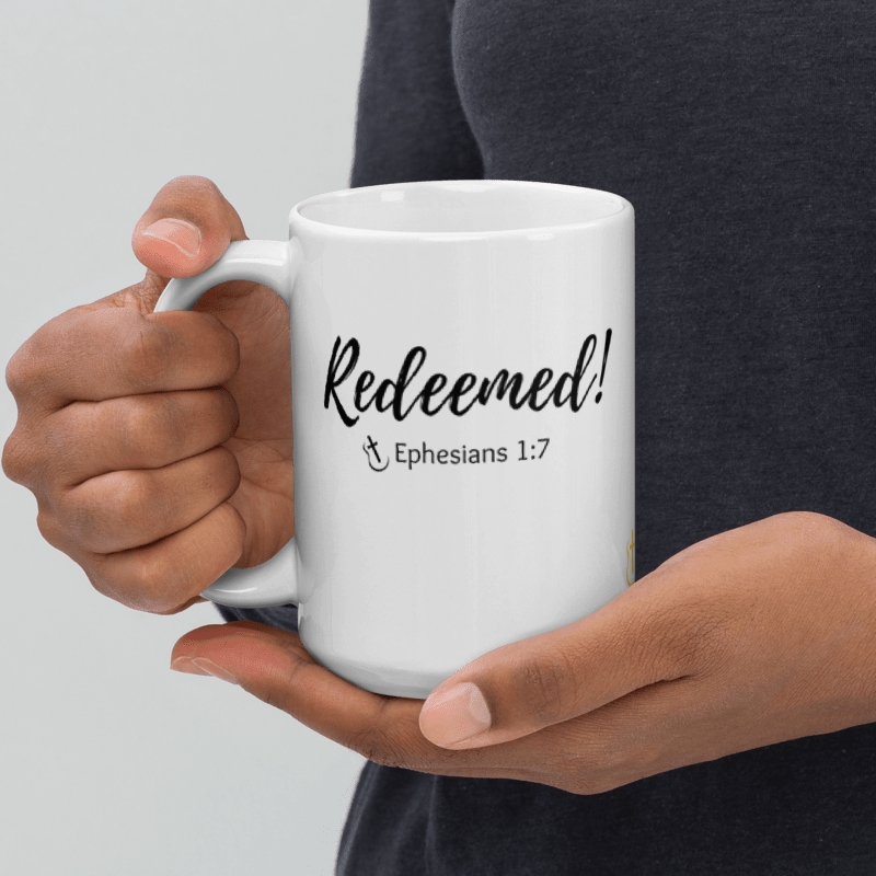 Mug Ceramic 15 oz Faith Words: REDEEMED