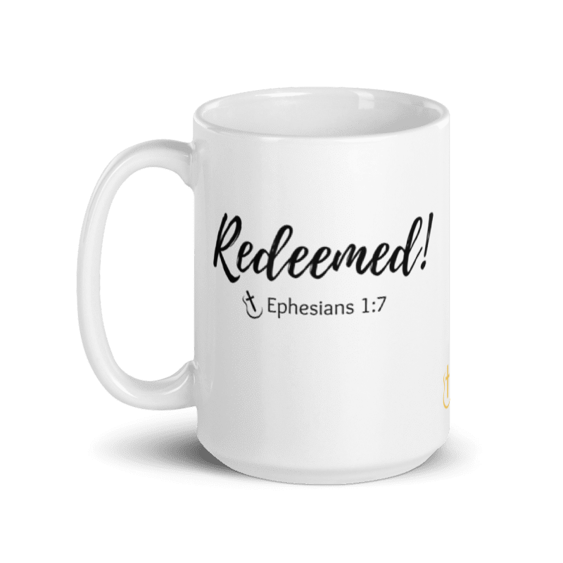 Mug Ceramic 15 oz Faith Words: REDEEMED