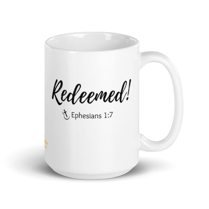 Mug Ceramic 15 oz Faith Words: REDEEMED