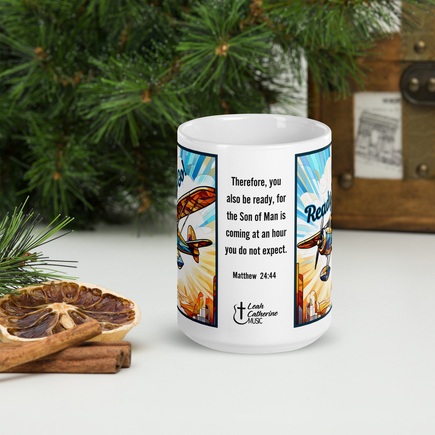 Mug Ceramic 15 oz Ready to Go Airplane