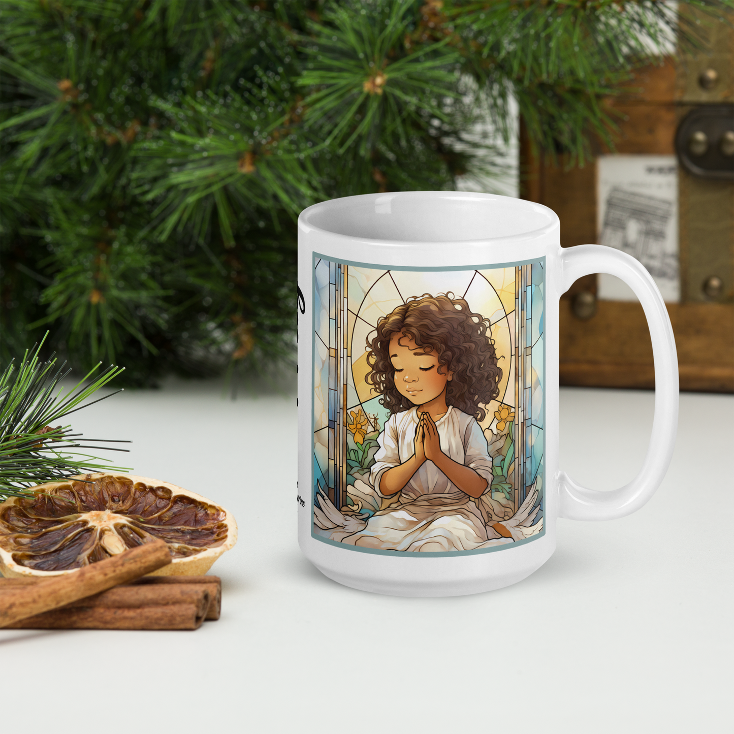 Mug Ceramic 15 oz Angel Collection: Prayer