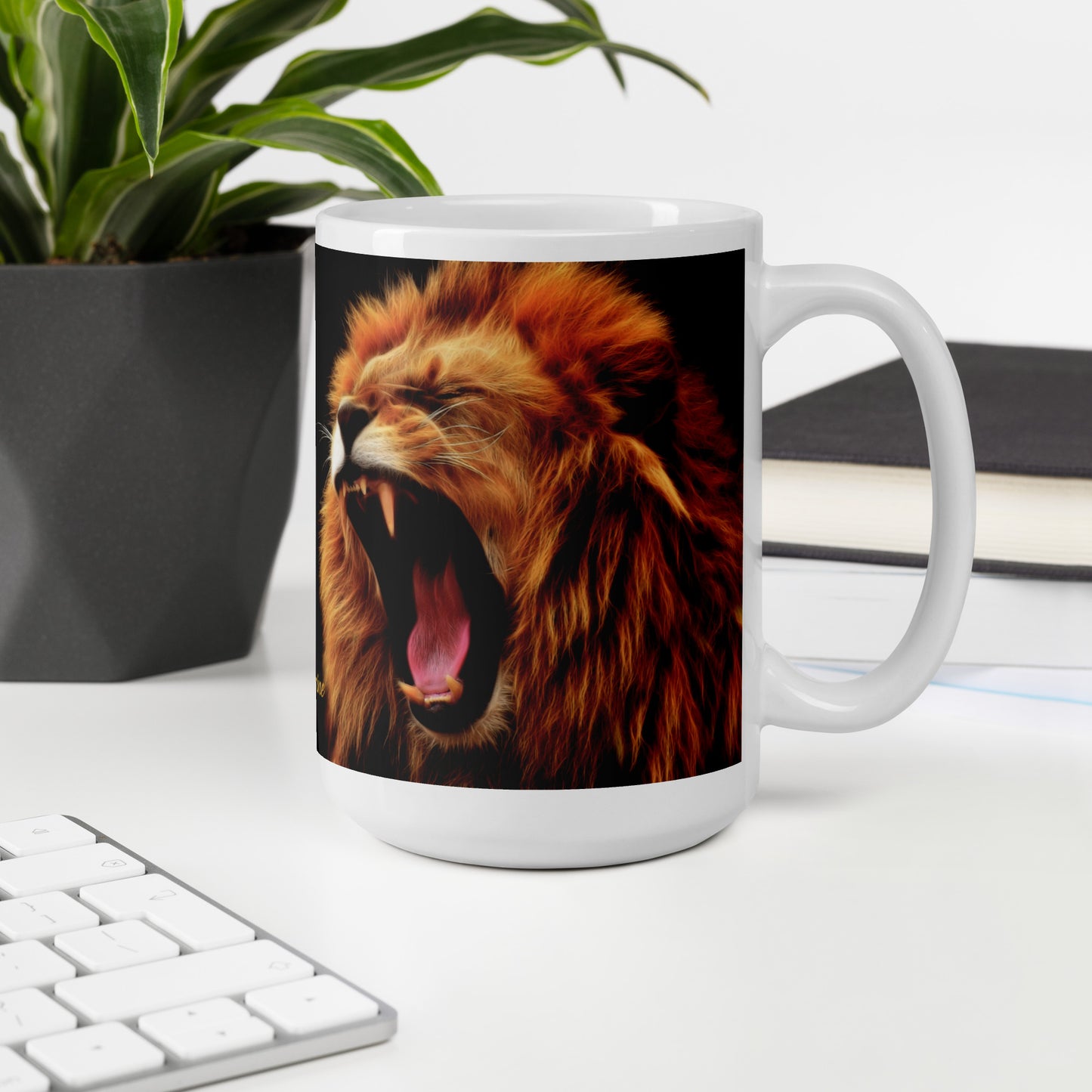 Mug Ceramic 15 oz Lion White:  Do Not Be Afraid