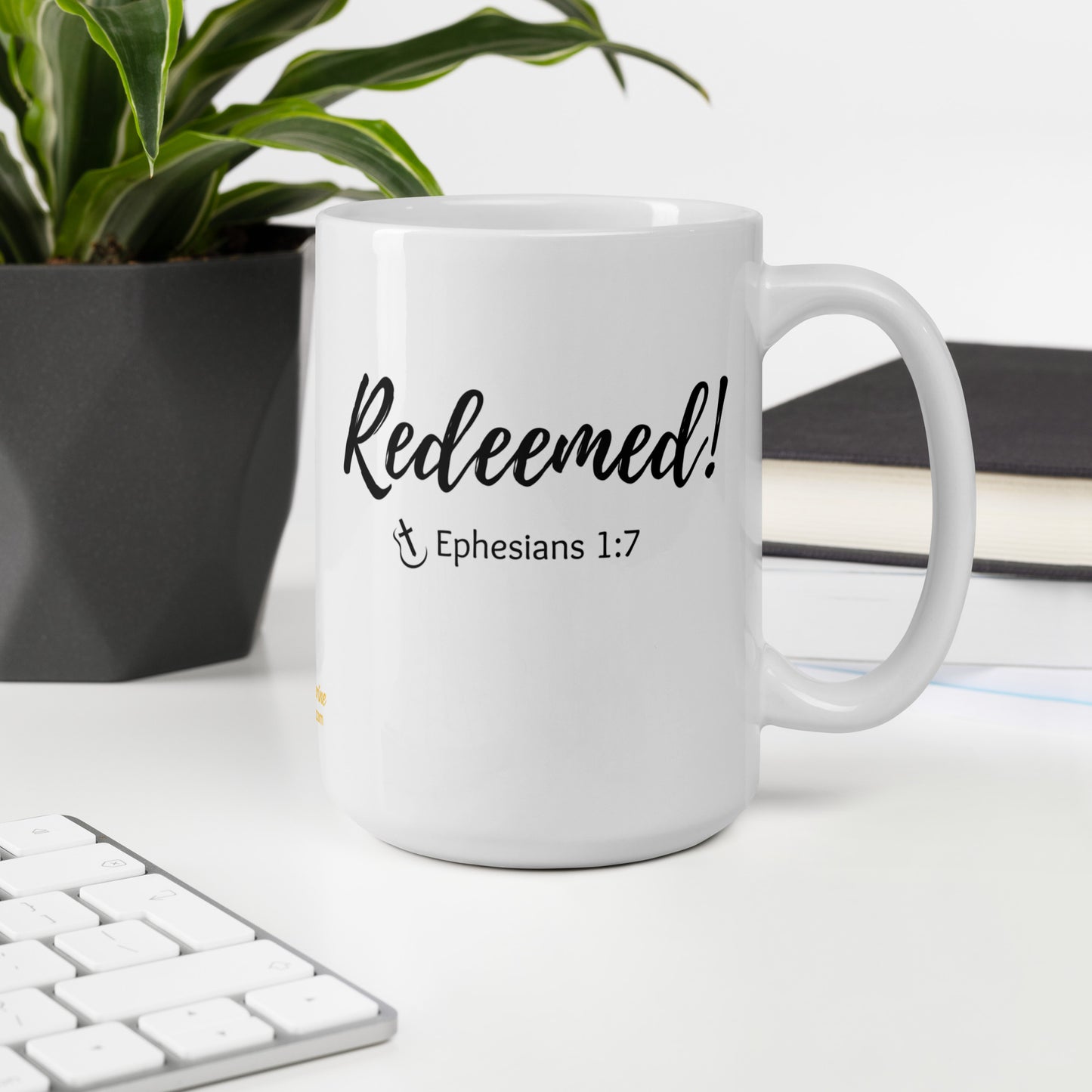 Mug Ceramic 15 oz Faith Words: REDEEMED